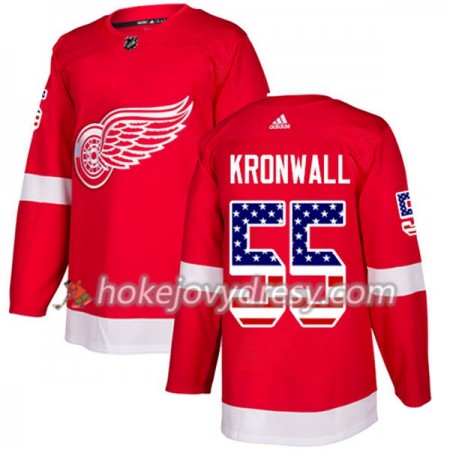 Pánské Hokejový Dres Detroit Red Wings Niklas Kronwall 55 2017-2018 USA Flag Fashion Černá Adidas Authentic